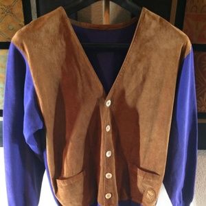 Nazaremo Gabrielli 6 Button Sweater Leather/Cotton